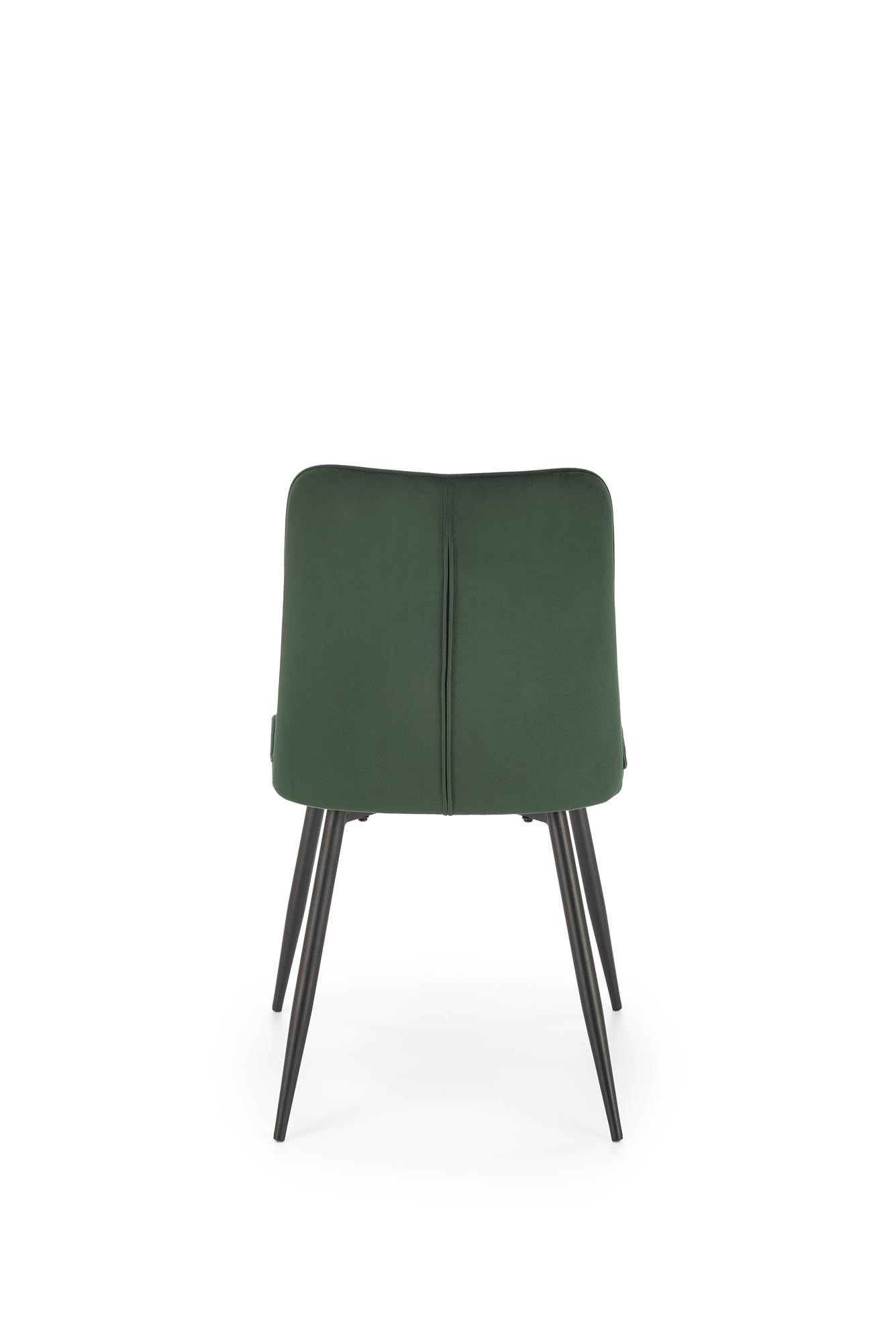 Scaun tapitat cu stofa si picioare metalice, K539 Velvet Verde Inchis / Negru, l50xA62xH84 cm (1)