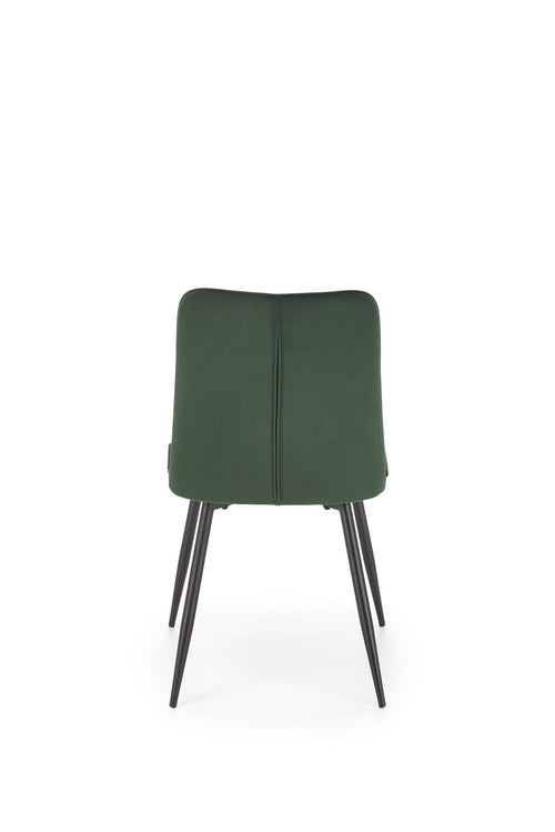 Scaun tapitat cu stofa si picioare metalice, K539 Velvet Verde Inchis / Negru, l50xA62xH84 cm (1)
