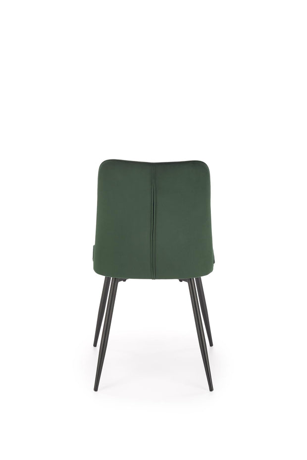 Scaun tapitat cu stofa si picioare metalice, K539 Velvet Verde Inchis / Negru, l50xA62xH84 cm (1)