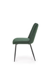 Scaun tapitat cu stofa si picioare metalice, K539 Velvet Verde Inchis / Negru, l50xA62xH84 cm (2)