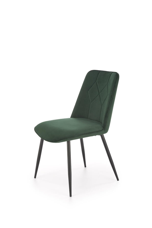 Scaun tapitat cu stofa si picioare metalice, K539 Velvet Verde Inchis / Negru, l50xA62xH84 cm (3)