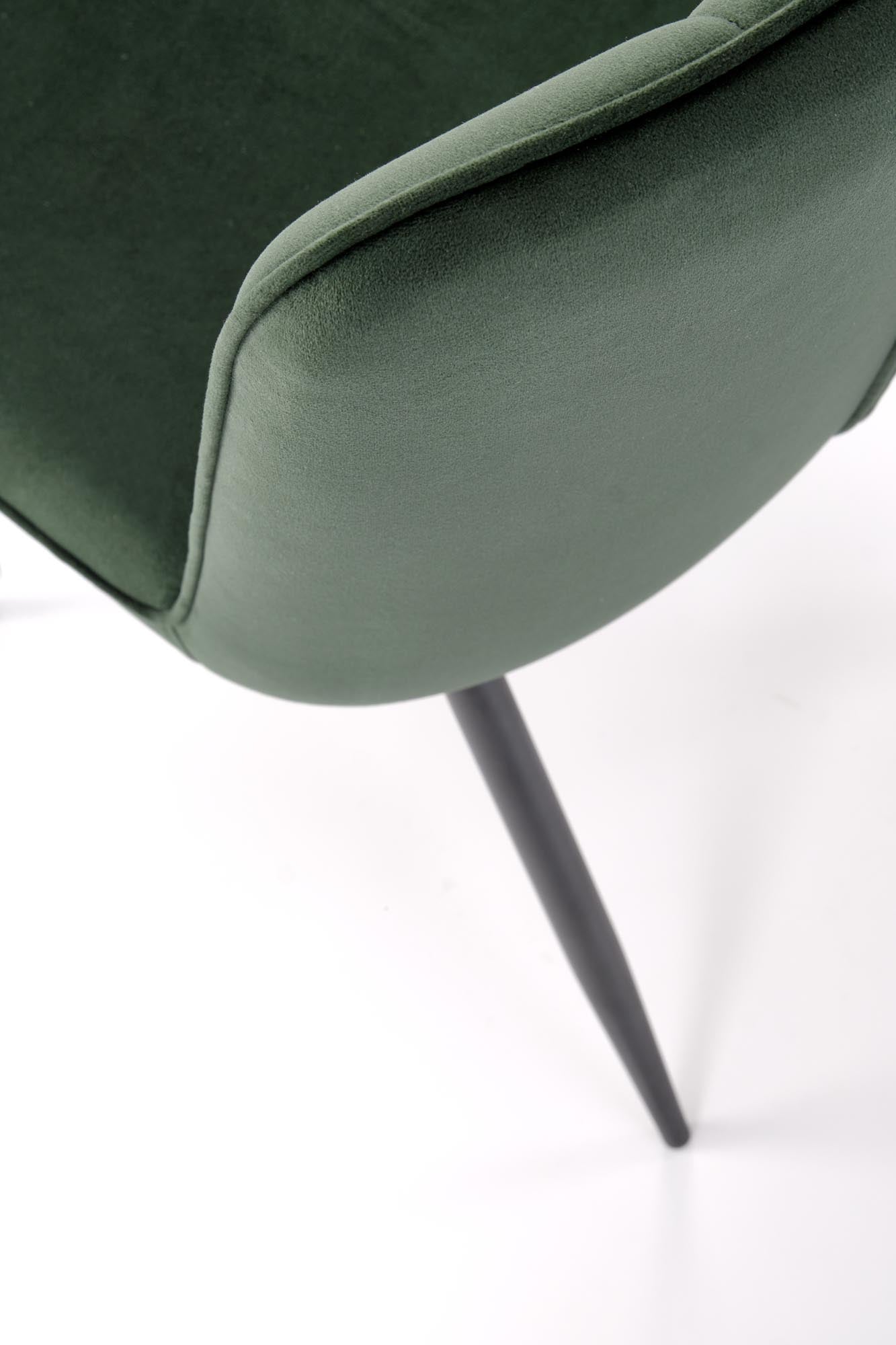 Scaun tapitat cu stofa si picioare metalice, K539 Velvet Verde Inchis / Negru, l50xA62xH84 cm (6)