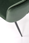 Scaun tapitat cu stofa si picioare metalice, K539 Velvet Verde Inchis / Negru, l50xA62xH84 cm (6)