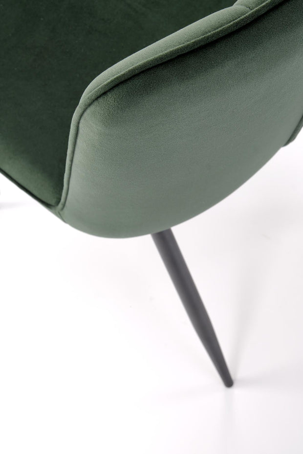 Scaun tapitat cu stofa si picioare metalice, K539 Velvet Verde Inchis / Negru, l50xA62xH84 cm (6)