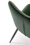 Scaun tapitat cu stofa si picioare metalice, K539 Velvet Verde Inchis / Negru, l50xA62xH84 cm (7)
