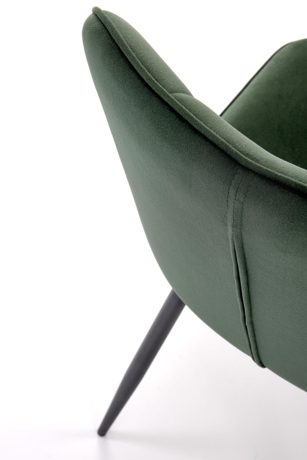 Scaun tapitat cu stofa si picioare metalice, K539 Velvet Verde Inchis / Negru, l50xA62xH84 cm (7)