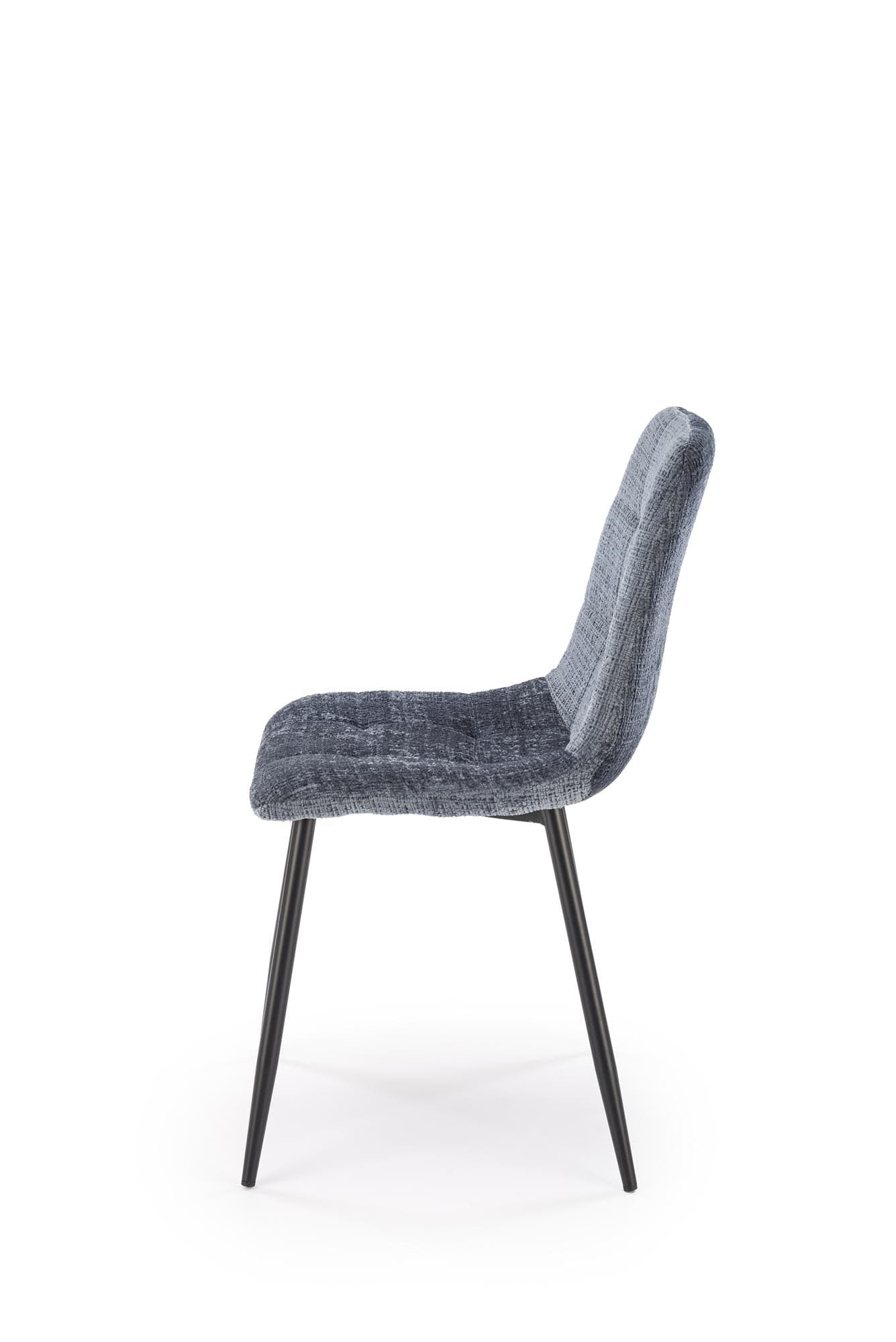 Scaun tapitat cu Stofa si picioare metalice, K547 Velvet Gri / Negru, l45xA53xH87 cm (3)