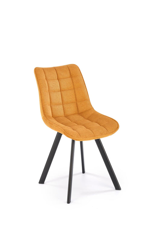 Scaun tapitat cu stofa si picioare metalice, K549 Galben / Negru, l46xA61xH84 cm