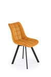 Scaun tapitat cu stofa si picioare metalice, K549 Galben / Negru, l46xA61xH84 cm (3)
