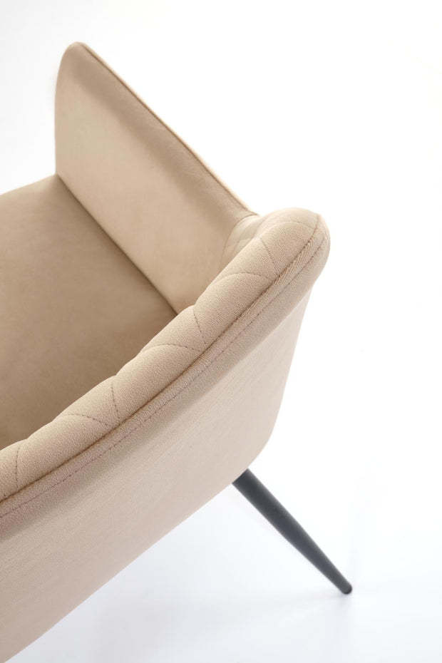 Halmar Scaun tapitat cu stofa si picioare metalice, K558 Velvet Bej / Negru, l59xA60xH86 cm