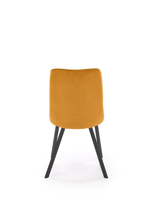 Scaun tapitat cu stofa si picioare metalice, K561 Galben / Negru, l44xA58xH85 cm (1)