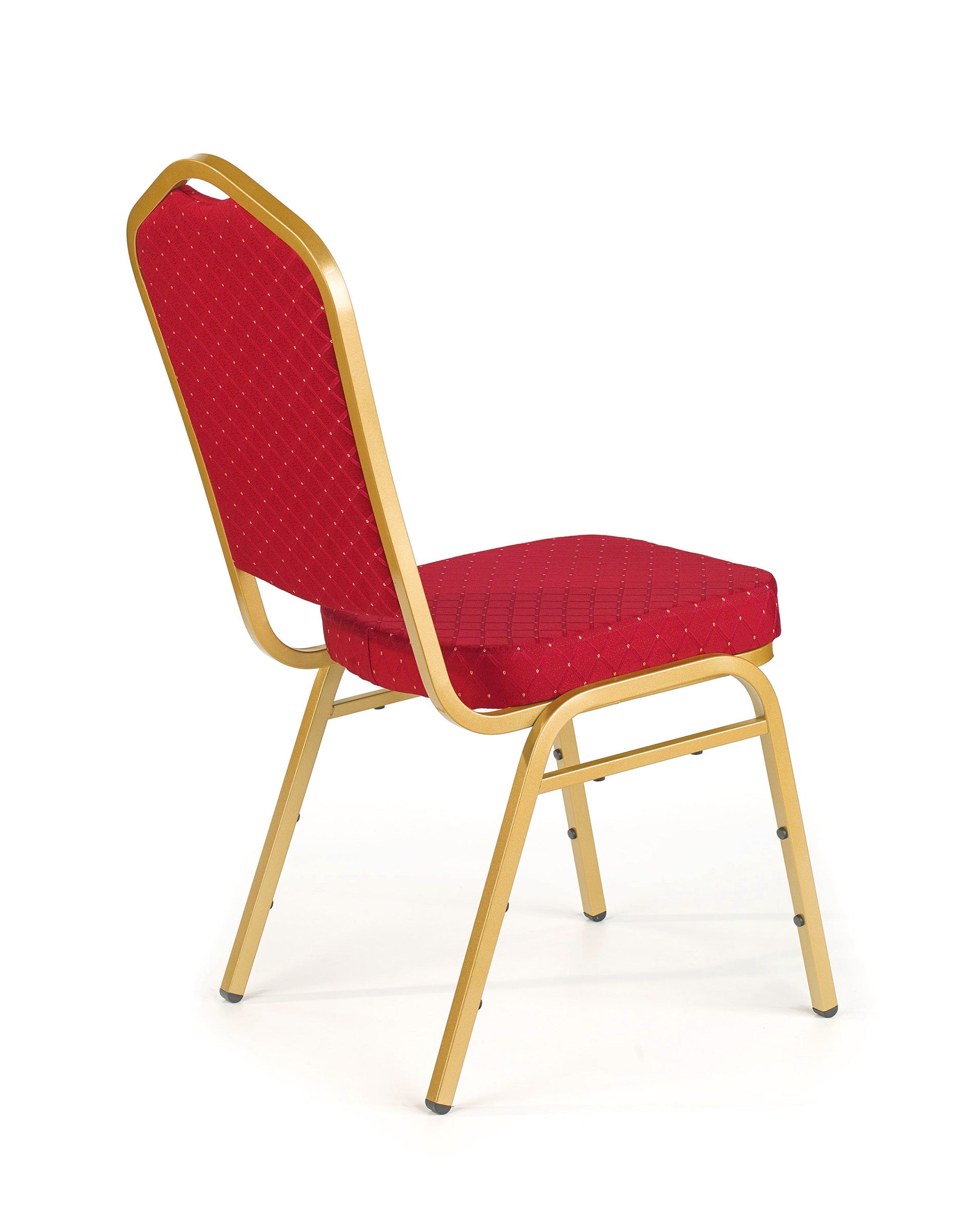 Scaun tapitat cu stofa si picioare metalice, K66 Rosu / Auriu, l45xA48xH93 cm (1)