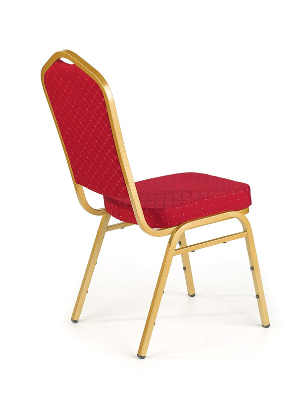 Scaun tapitat cu stofa si picioare metalice, K66 Rosu / Auriu, l45xA48xH93 cm (1)