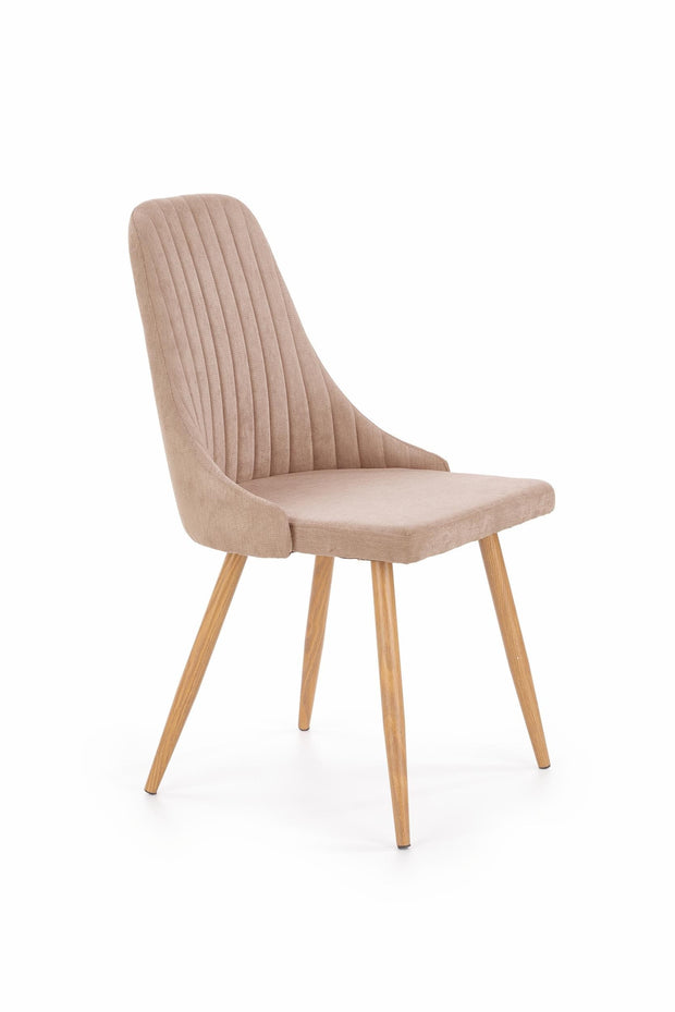 Halmar Scaun tapitat cu stofa si picioare metalice, Kai-285 Bej / Natural, l49xA56xH91 cm