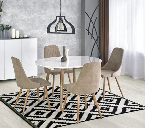 Halmar Scaun tapitat cu stofa si picioare metalice, Kai-285 Bej / Natural, l49xA56xH91 cm