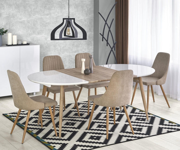 Halmar Scaun tapitat cu stofa si picioare metalice, Kai-285 Bej / Natural, l49xA56xH91 cm
