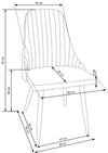 Halmar Scaun tapitat cu stofa si picioare metalice, Kai-285 Bej / Natural, l49xA56xH91 cm
