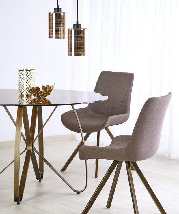 Scaun tapitat cu stofa si picioare metalice Kai-290 Grej, l55xA59xH85 cm (2)