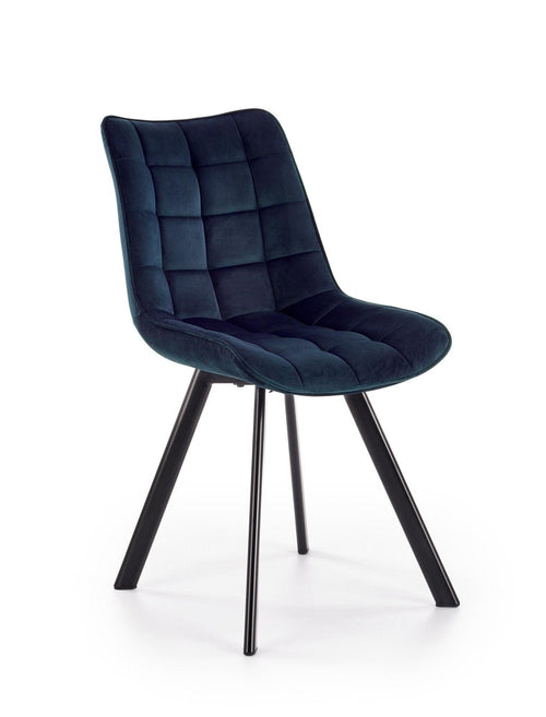 Halmar Scaun tapitat cu stofa si picioare metalice, Kai-332 Velvet Bleumarin / Negru, l46xA61xH84 cm