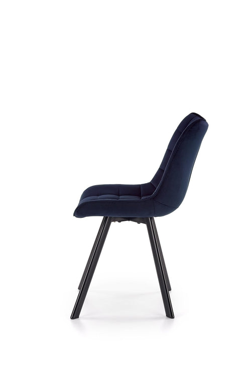 Halmar Scaun tapitat cu stofa si picioare metalice, Kai-332 Velvet Bleumarin / Negru, l46xA61xH84 cm
