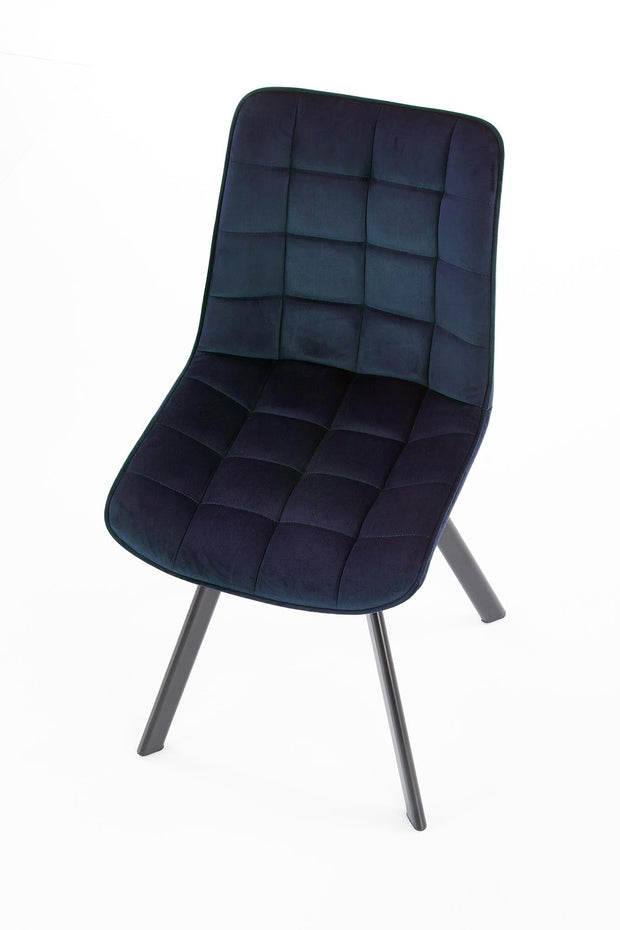 Halmar Scaun tapitat cu stofa si picioare metalice, Kai-332 Velvet Bleumarin / Negru, l46xA61xH84 cm
