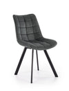 Halmar Scaun tapitat cu stofa si picioare metalice, Kai-332 Velvet Gri inchis / Negru, l46xA61xH84 cm