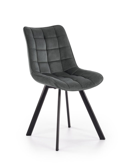 Halmar Scaun tapitat cu stofa si picioare metalice, Kai-332 Velvet Gri inchis / Negru, l46xA61xH84 cm