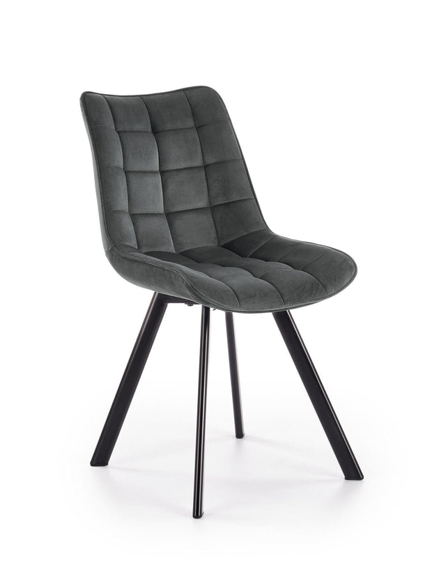 Halmar Scaun tapitat cu stofa si picioare metalice, Kai-332 Velvet Gri inchis / Negru, l46xA61xH84 cm