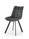 Halmar Scaun tapitat cu stofa si picioare metalice, Kai-332 Velvet Gri inchis / Negru, l46xA61xH84 cm