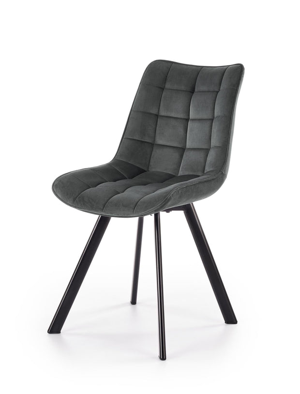 Halmar Scaun tapitat cu stofa si picioare metalice, Kai-332 Velvet Gri inchis / Negru, l46xA61xH84 cm