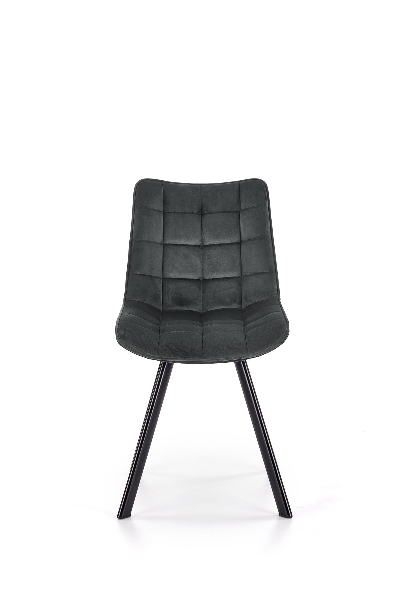 Halmar Scaun tapitat cu stofa si picioare metalice, Kai-332 Velvet Gri inchis / Negru, l46xA61xH84 cm