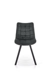 Halmar Scaun tapitat cu stofa si picioare metalice, Kai-332 Velvet Gri inchis / Negru, l46xA61xH84 cm