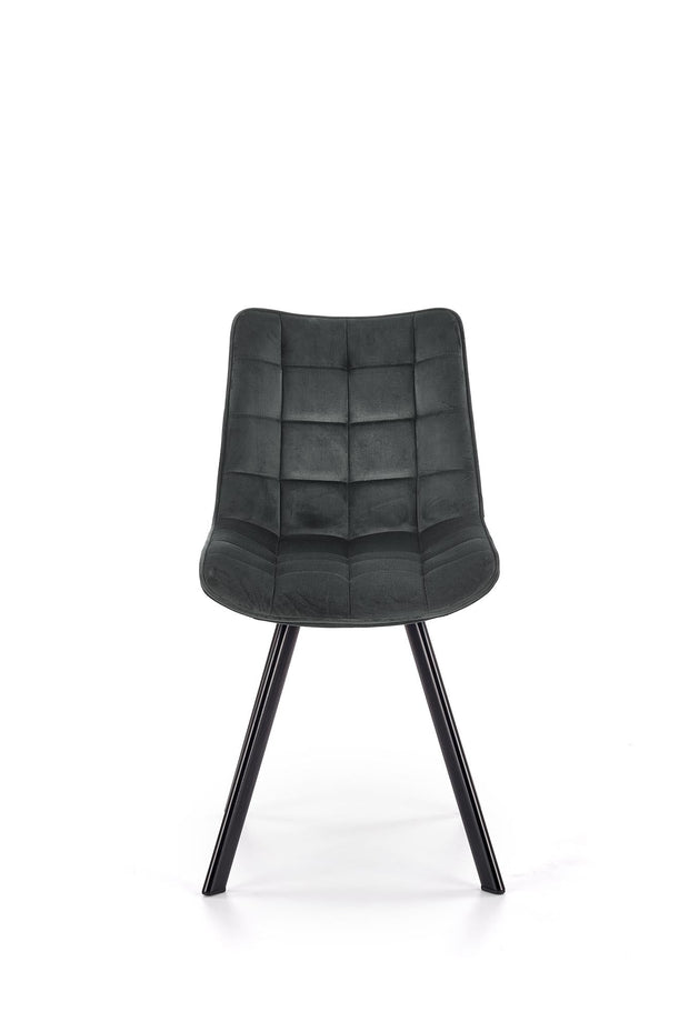 Halmar Scaun tapitat cu stofa si picioare metalice, Kai-332 Velvet Gri inchis / Negru, l46xA61xH84 cm
