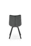 Halmar Scaun tapitat cu stofa si picioare metalice, Kai-332 Velvet Gri inchis / Negru, l46xA61xH84 cm