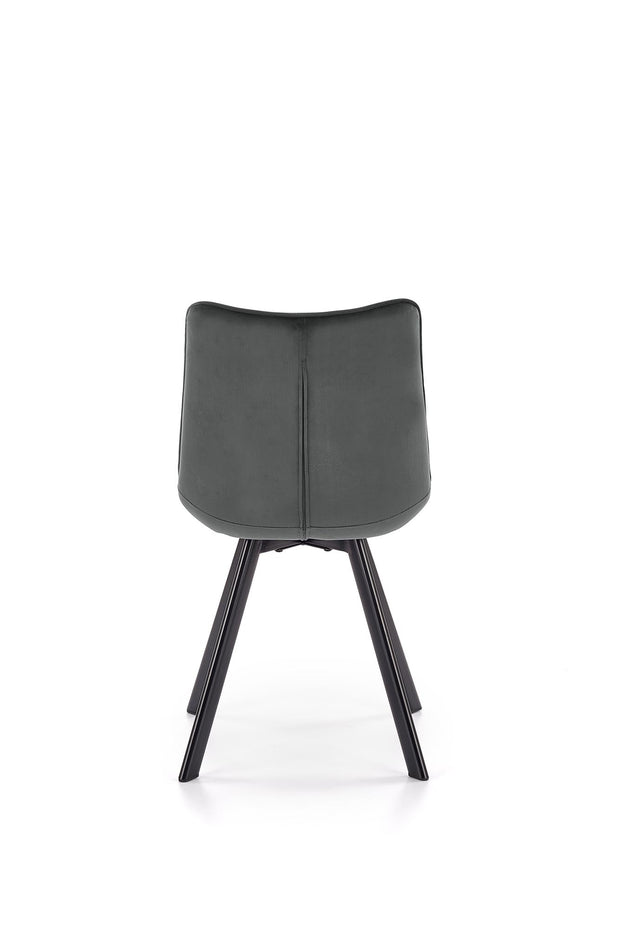 Halmar Scaun tapitat cu stofa si picioare metalice, Kai-332 Velvet Gri inchis / Negru, l46xA61xH84 cm