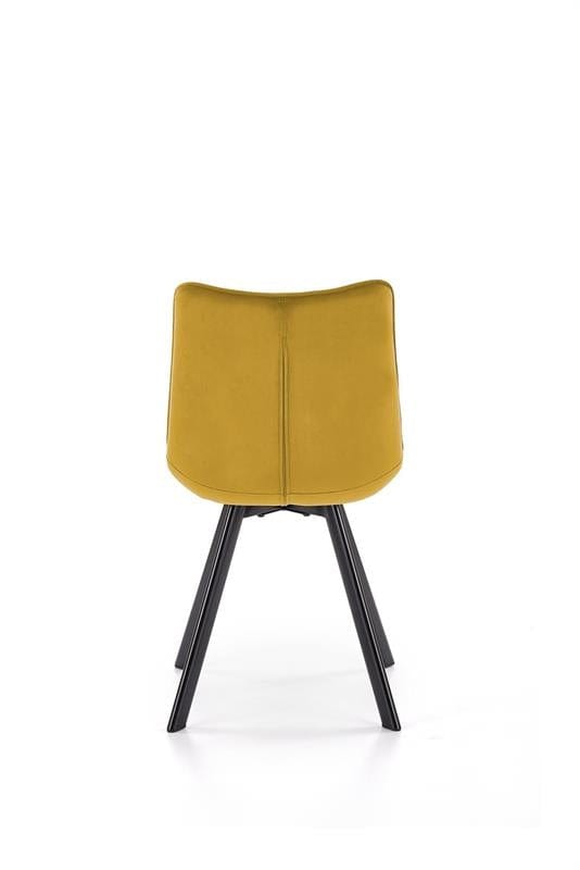 Halmar Scaun tapitat cu stofa si picioare metalice, Kai-332 Velvet Mustariu / Negru, l46xA61xH84 cm