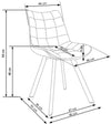 Halmar Scaun tapitat cu stofa si picioare metalice, Kai-332 Velvet Mustariu / Negru, l46xA61xH84 cm