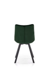 Halmar Scaun tapitat cu stofa si picioare metalice, Kai-332 Velvet Verde inchis / Negru, l46xA61xH84 cm
