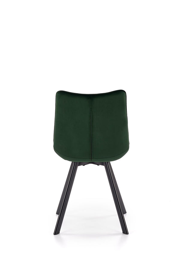 Halmar Scaun tapitat cu stofa si picioare metalice, Kai-332 Velvet Verde inchis / Negru, l46xA61xH84 cm