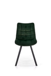 Halmar Scaun tapitat cu stofa si picioare metalice, Kai-332 Velvet Verde inchis / Negru, l46xA61xH84 cm