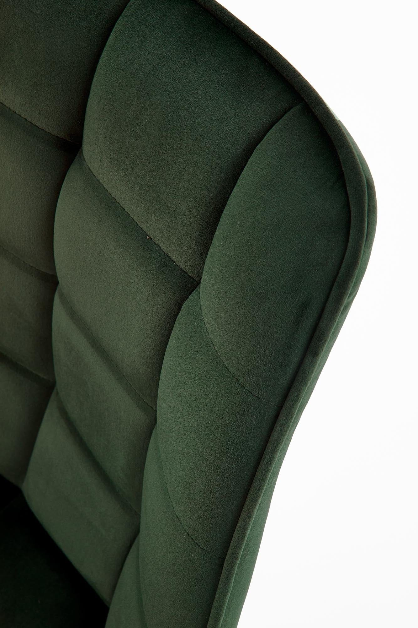 Halmar Scaun tapitat cu stofa si picioare metalice, Kai-332 Velvet Verde inchis / Negru, l46xA61xH84 cm