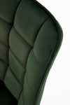 Halmar Scaun tapitat cu stofa si picioare metalice, Kai-332 Velvet Verde inchis / Negru, l46xA61xH84 cm