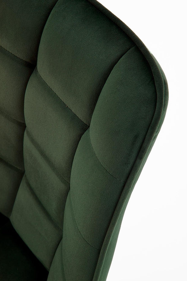 Halmar Scaun tapitat cu stofa si picioare metalice, Kai-332 Velvet Verde inchis / Negru, l46xA61xH84 cm