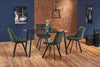Scaun tapitat cu stofa si picioare metalice, Kai-332 Velvet Verde inchis / Negru, l46xA61xH84 cm (2)