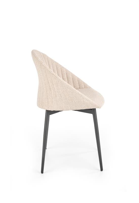 Halmar Scaun tapitat cu stofa si picioare metalice Kai-357 Bej / Negru, l53xA50xH80 cm