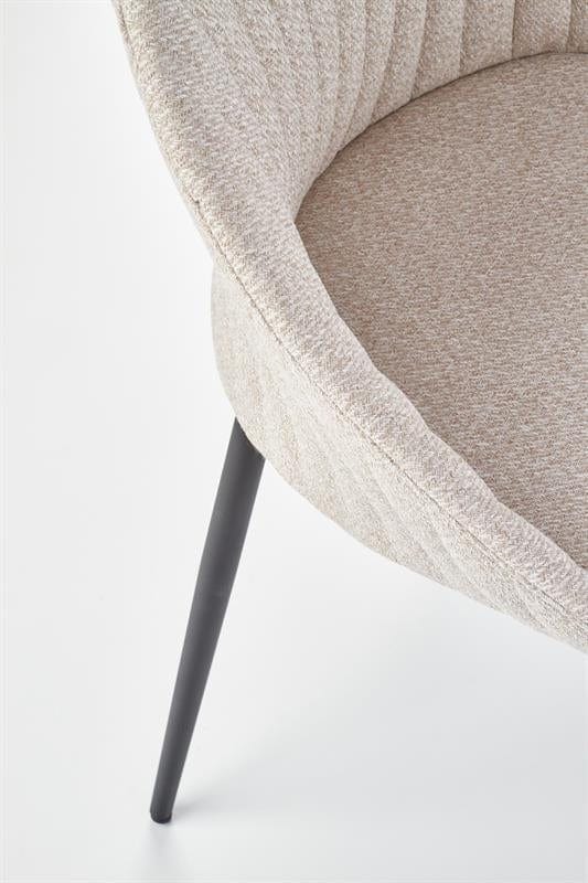 Halmar Scaun tapitat cu stofa si picioare metalice Kai-357 Bej / Negru, l53xA50xH80 cm