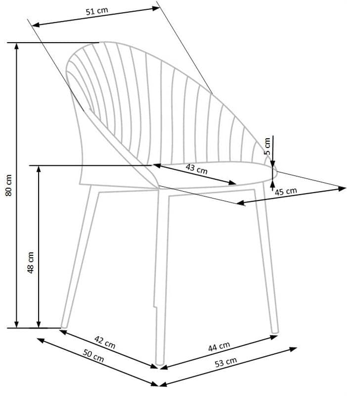 Halmar Scaun tapitat cu stofa si picioare metalice Kai-357 Bej / Negru, l53xA50xH80 cm