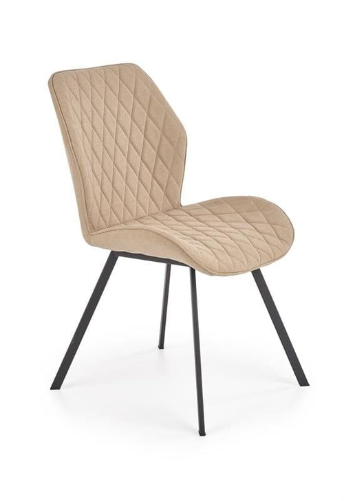 Halmar Scaun tapitat cu stofa si picioare metalice Kai-360 Bej / Negru, l51xA64xH90 cm