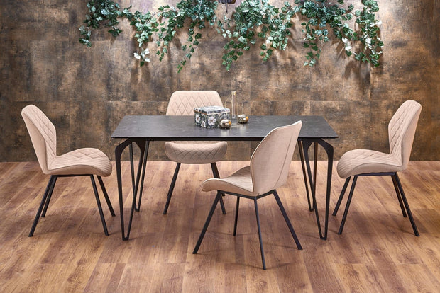Halmar Scaun tapitat cu stofa si picioare metalice Kai-360 Bej / Negru, l51xA64xH90 cm