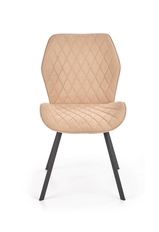 Halmar Scaun tapitat cu stofa si picioare metalice Kai-360 Bej / Negru, l51xA64xH90 cm